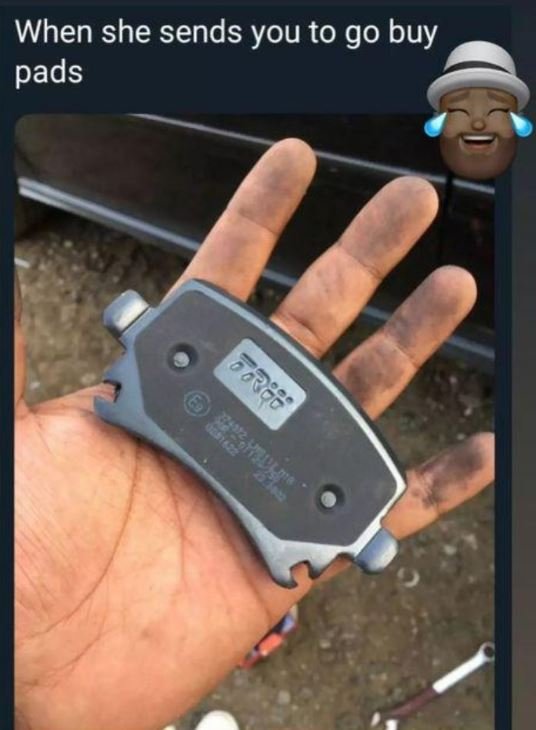 When she sends you to go buy pads 3