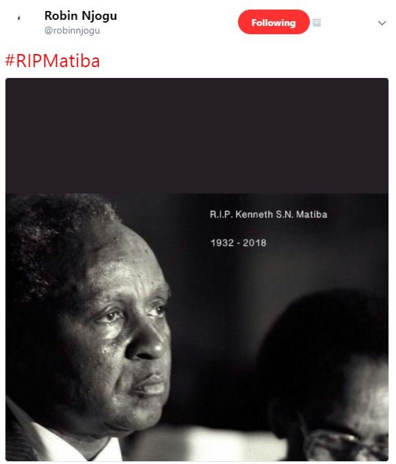 Robin njogu robinnjogu following ripmatiba rip.kenneth sn. matiba