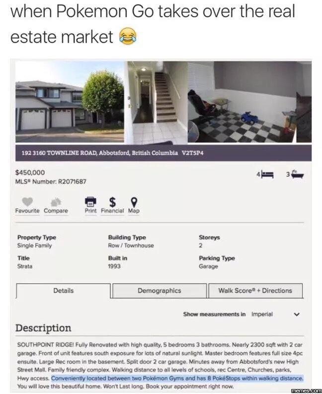 When pokemon go takes over the real estate market 192 townline road abbotsfordbr
