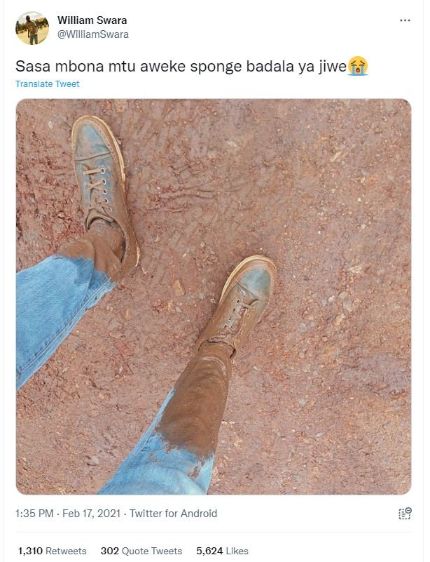 William swara williamswara sasa mbona mtu aweke sponge badala ya jiwe translate