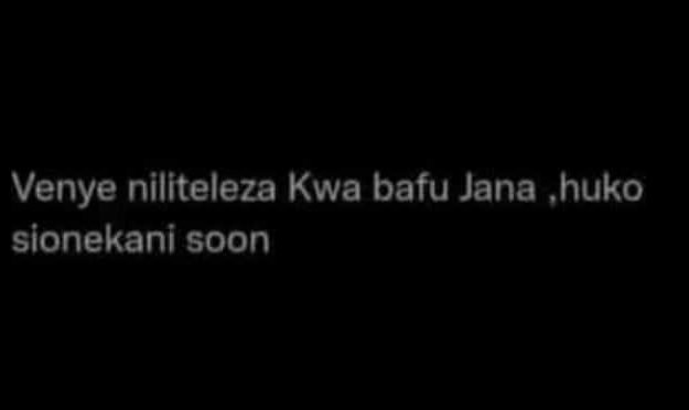Venye niliteleza kwa bafu jana huko sionekani soon