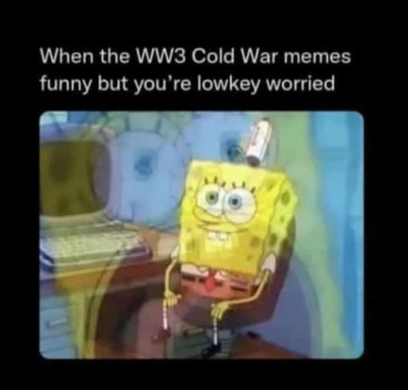 When the WW3 Cold War memes funny but you 're lowkey worried