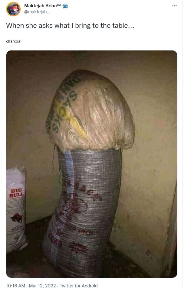 Maktejah briantm maktejah _ when she asks what bring to the table. charcoal big