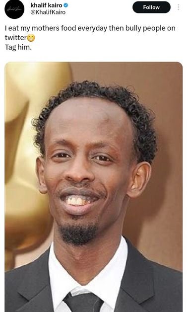Khalif kairo khalifkairo follow leat my mothers food everyday then bully people