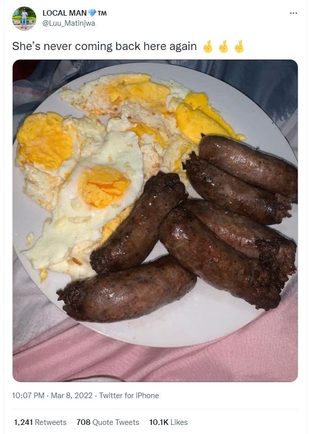 Local man luu_matinjwa she's never coming back here again 10.07 pm mar 8, twitte