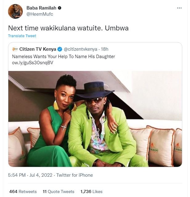 Baba ramilah heemmufc next time wakikulana watuite. umbwa translate tweet citize