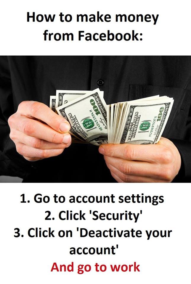 How to make money from facebook 1. go to account settings 2. click 'security' 3.