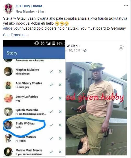 Og gilly okeke new member nrs stella w gitau. yaani bwana ako pale somalia anala