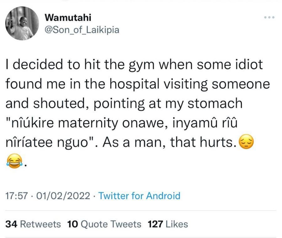 Wamutahi Son_of_Laikipia 1 decided to hit the gym when some idiot found me in th