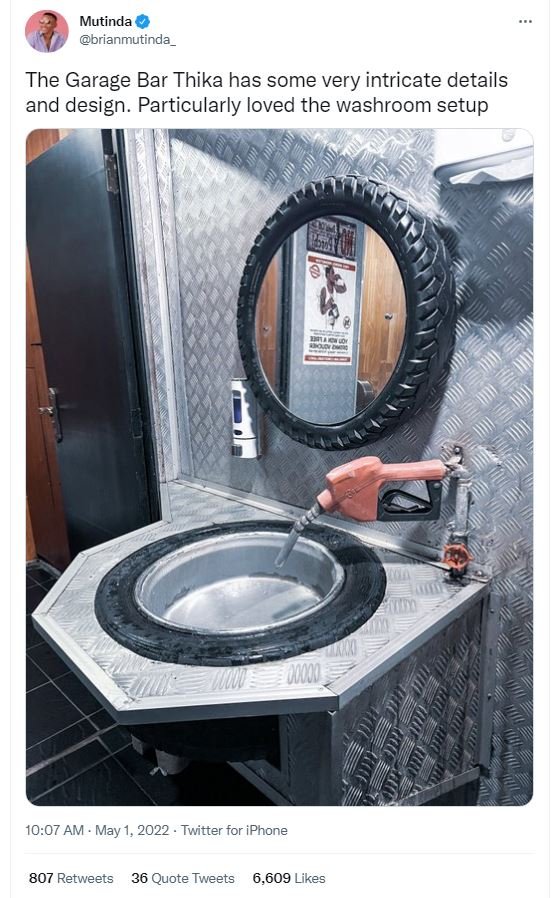 Mutinda brianmutinda_ the garage bar thika has some very intricate details and d