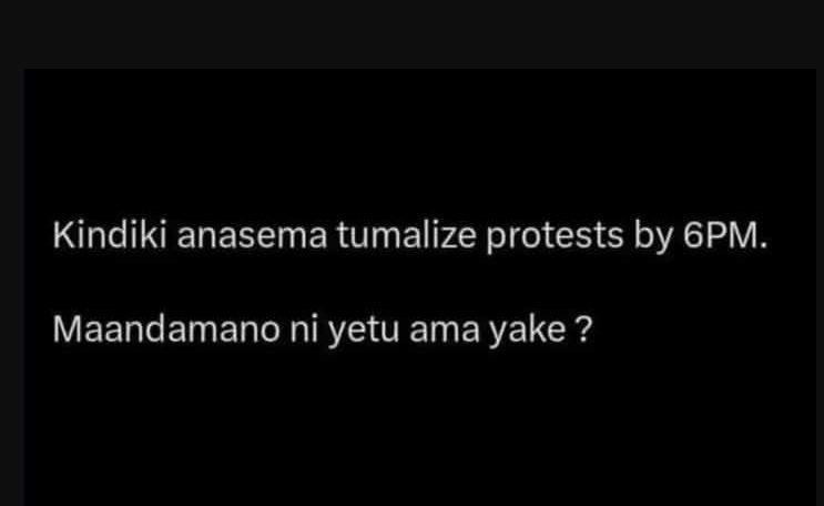 Kindiki anasema tumalize protests by 6pm maandamano ni yetu ama yake ?