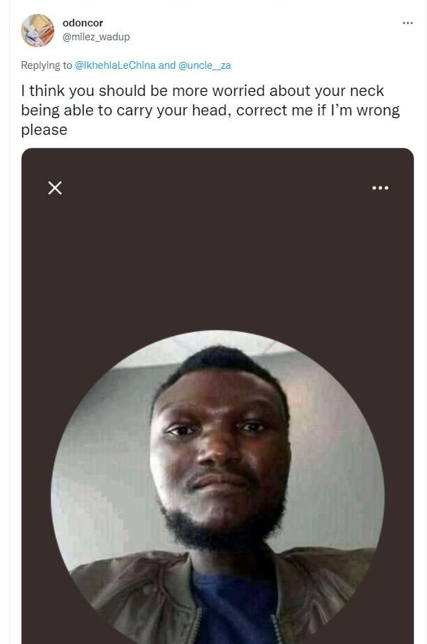 odoncor milez_wadup Replying to IkhehlaLeChina and uncle_ think you should be mo