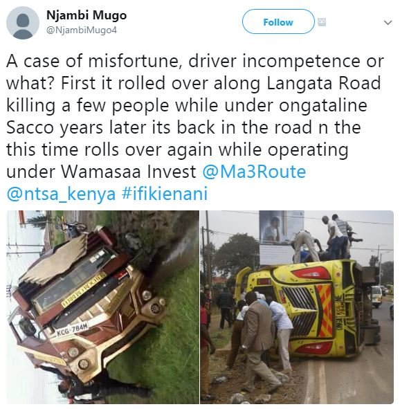 Njambi mugo njambimugo4 follow a case of misfortune driver incompetence or what?