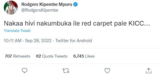 Rodgers kipembe mpuru rodgerskipembe nakaa hivi nakumbuka ile red carpet pale ki