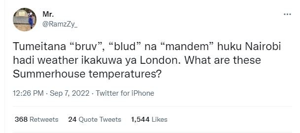 Mr. ramzzy _ tumeitana bruv blud na 'mandem huku nairobi hadi weather ikakuwa ya