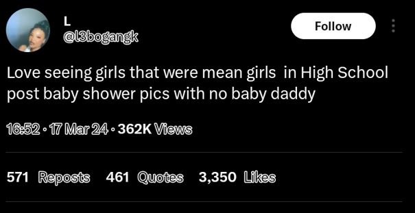 Follow love seeing girls that were mean girls in high school post baby shower pi