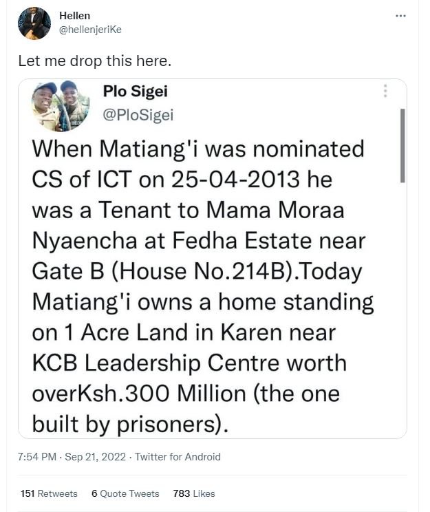 Hellen hellenjerike let me drop this here plo sigei plosigei when matiang' was n