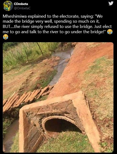 Combeta ombetac mheshimiwa explained to the electorate saying we made the bridge