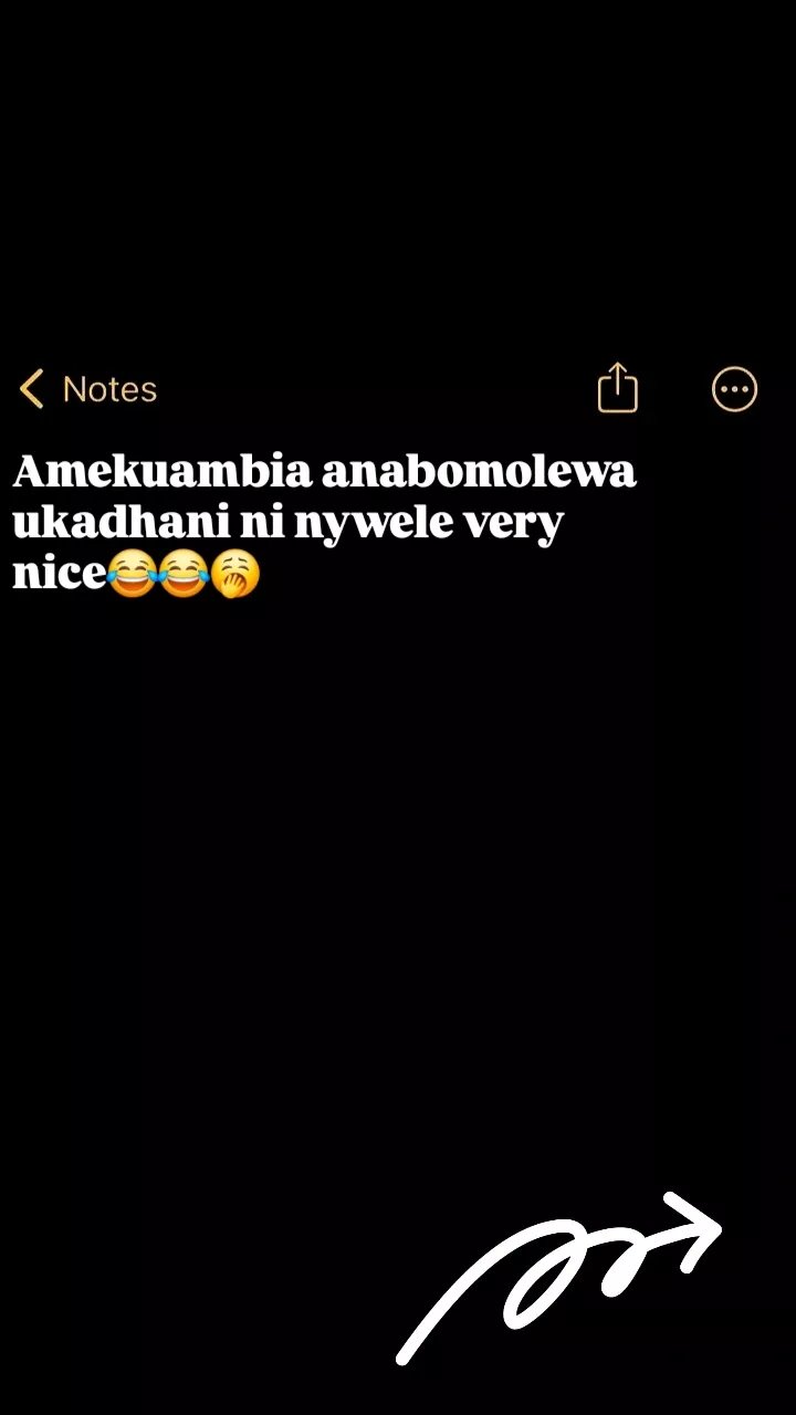 Notes amekuambia anabomolewa ukadhani ni nywele very nice 02