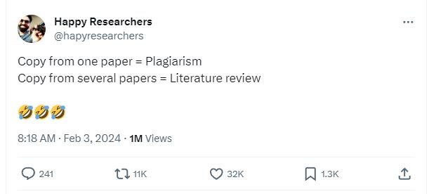 Happy researchers hapyresearchers copy from one paper plagiarism copy from sever