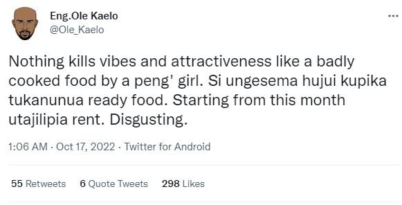 Eng ole kaelo ole_kaelo nothing kills vibes and attractiveness like a badly cook