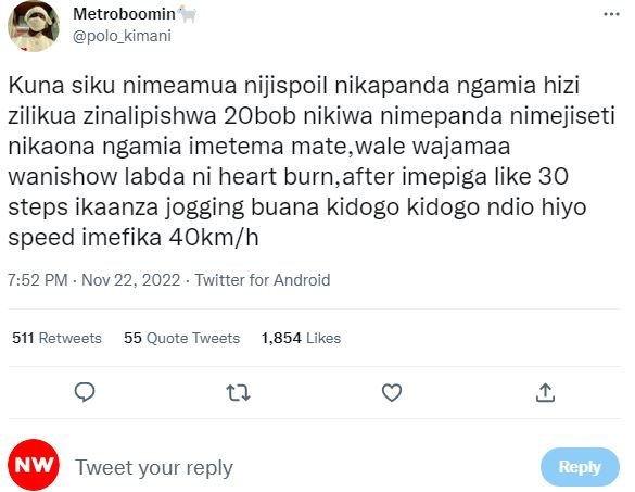 Metroboomin polo_kimani kuna siku nimeamua nijispoil nikapanda ngamia hizi zilik