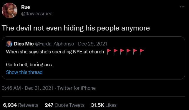 Rue flawlessruee The devil not even hiding his people anymore Dios Mio Farda_Alp