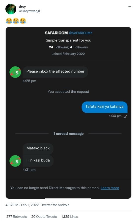 direy Dreymwangi SAFARICOM SAFARICOMZ Simple transparent for you 24 Following 4