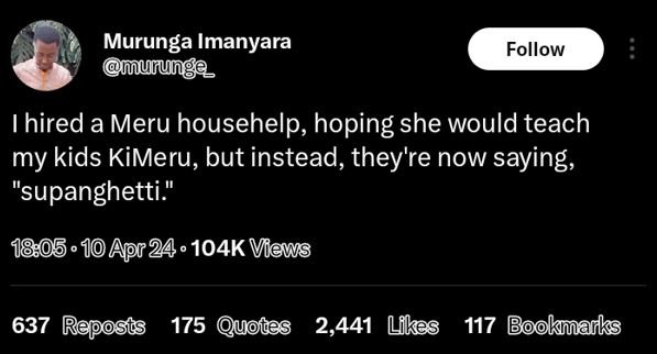 Murunga imanyara 'murung follow hired a meru househelp hoping she would teach my