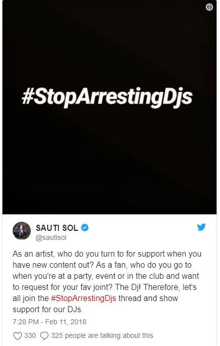 Stoparrestingdjs sauti sol sautisol as an artist ,who do you turn to for support