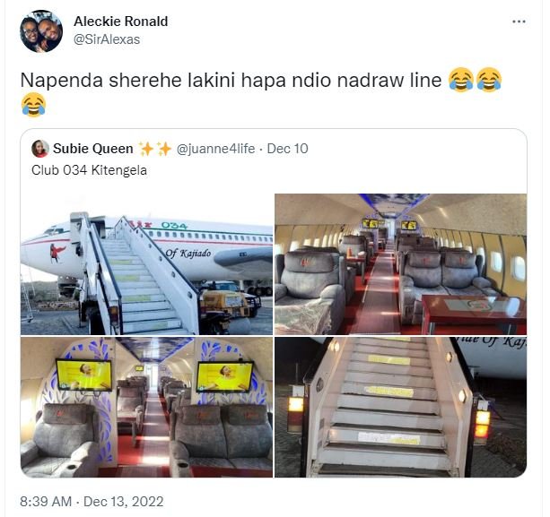 Aleckie ronald siralexas napenda sherehe lakini hapa ndio nadraw line subie quee