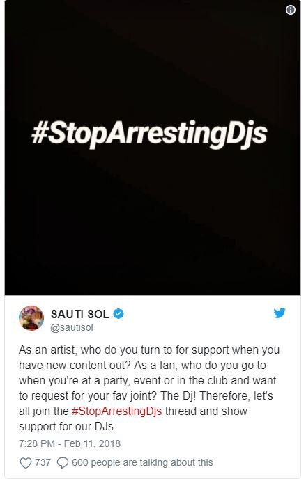 Stoparrestingdjs sauti sol sautisol as an artist,who do you turn to for support