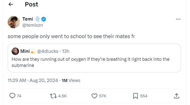 Post temi temiszn some people only went to school to see their mates fr mini 4dl