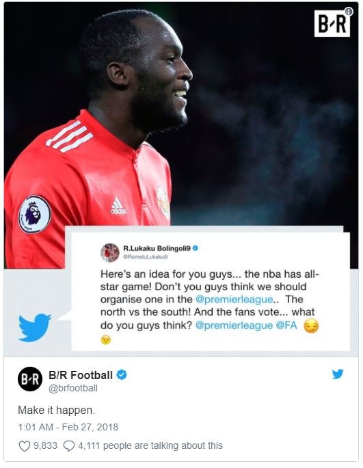 Br rlukaku bolingolia here's an idea for you guys.. the nba has all star game! d