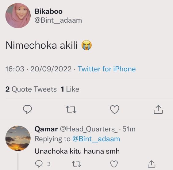 Bikaboo bint adaam nimechoka akili 16.03 2009 twitter for iphone 2 quote tweets