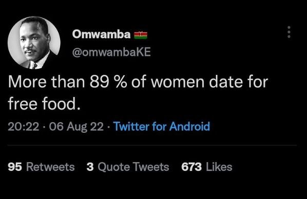 Omwamba omwambake more than 89 of women date for free food_ 20.22 06 aug 22 twit