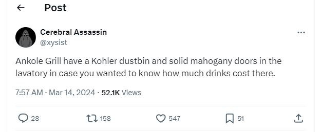 Post cerebral assassin xysist ankole grill have a kohler dustbin and solid mahog