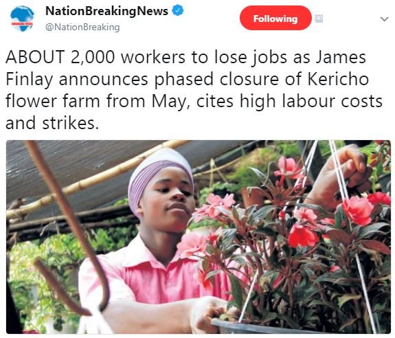 Nationbreakingnews nationbreaking following about 2,000 workers to lose jobs as