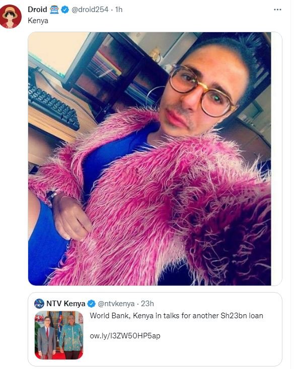 Droid Kenya droid254 NTV Kenya ntvkenya . 23h World Bank Kenya in talks for anot