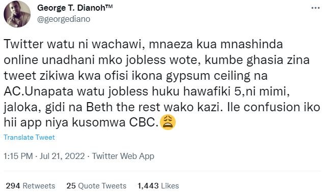 George t. dianohtw georgediano twitter watu ni wachawi mnaeza kua mnashinda onli