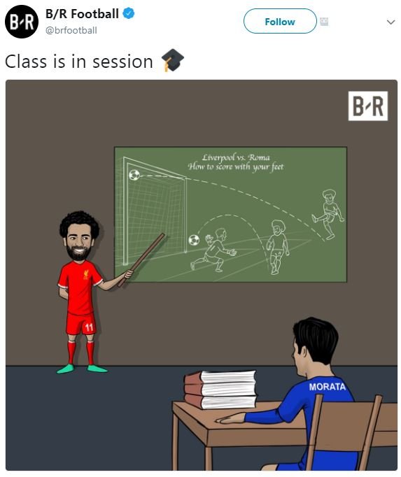 Br football b r brfootball follow class is in session br lncmilvs roma 'how scor