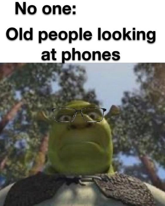 No one old people looking at phones