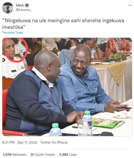 Limo limoric ningekuwa na ule mwingine sahi sherehe ingekuwa imeshika traoevate