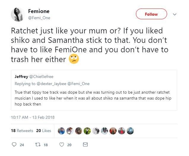 Femione femi_one follow ratchet just like your mum or? if you liked shiko and sa
