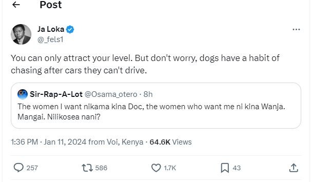 Post ja loka _felsı you can only attract your level. but don't worry dogs have a