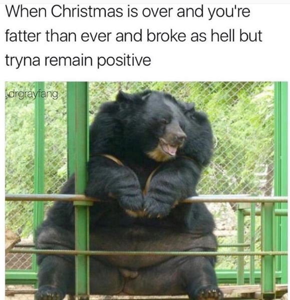 When christmas is over and you're fatter than ever and broke as hell but tryna r