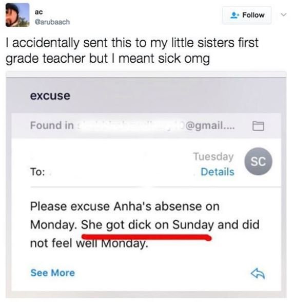 Follow arubaach accidentally sent this to my little sisters first grade teacher