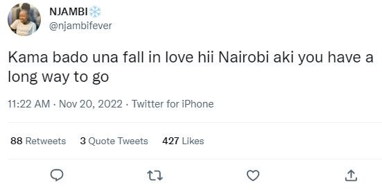 Njambi njambifever kama bado una fall in love hii nairobi aki you have a long wa