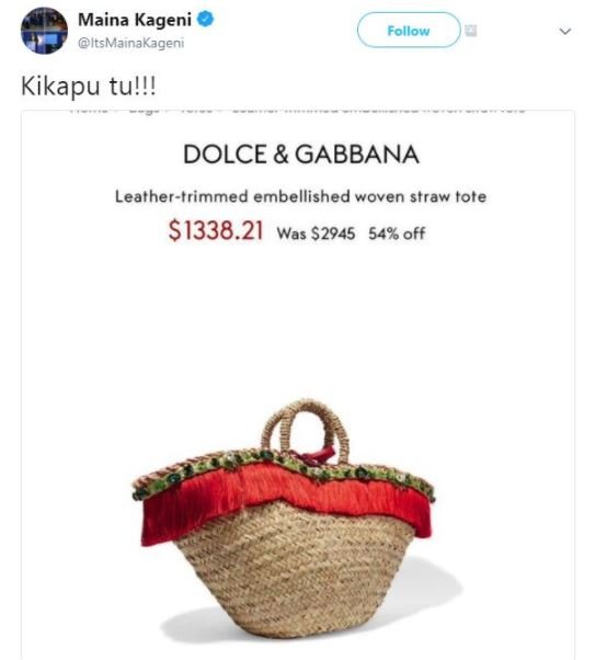 Maina kageni itsmainakageni follow kikapu tu! dolce gabbana leathertrimmed embel