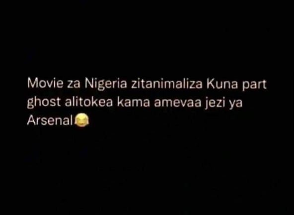 Movie za nigeria zitanimaliza kuna part ghost alitokea kama amevaa jezi ya arsen